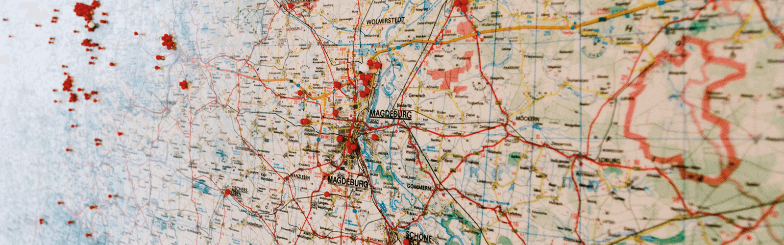 Landkarte von der Region Magdeburg